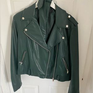 Dark Green Forever 21 Leather Jacket